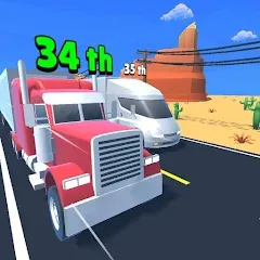 Взломанная Idle Truck Racing : Cybertruck (Айдл Трак Рейсинг)  [МОД Много монет] - стабильная версия apk на Андроид