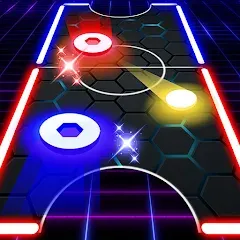 Взломанная Air Hockey Glow HD