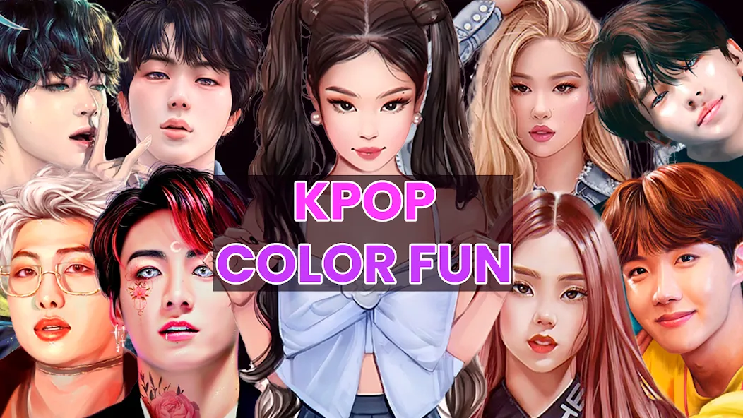 Kpop Paint by Numbers BT21  [МОД Меню] Screenshot 1