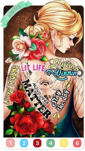 Tattoo Coloring games  [МОД Unlocked] Screenshot 5