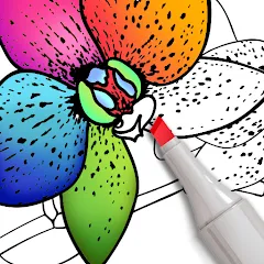 Взломанная Coloring for adults offline  [МОД Много денег] - последняя версия apk на Андроид