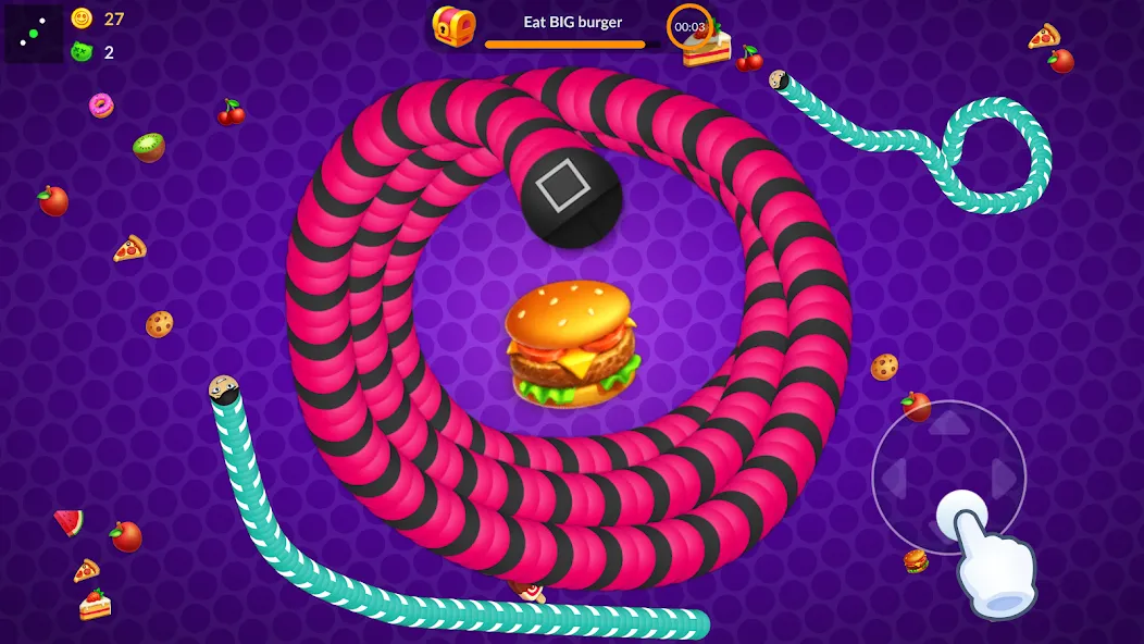 Snake vs Worms: Fun .io Zone  [МОД Unlimited Money] Screenshot 1