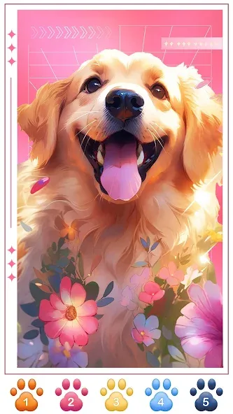 Dog Coloring, Color by number  [МОД Menu] Screenshot 3