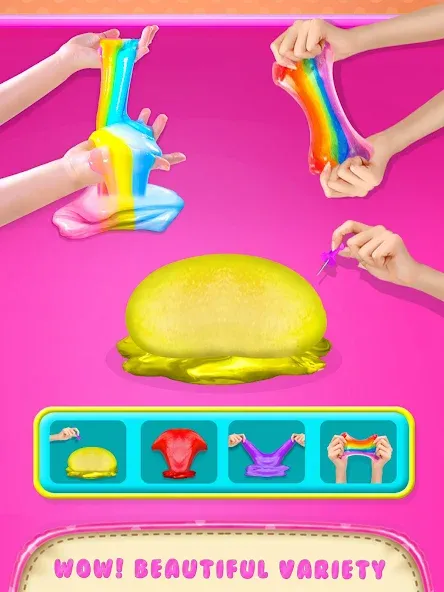 Make Fluffy Slime Maker Game  [МОД Бесконечные монеты] Screenshot 4