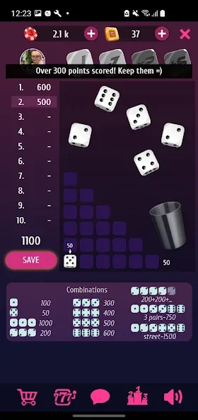 Farkle Pro - 10000 dice game  [МОД Mega Pack] Screenshot 2
