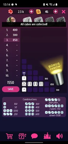 Farkle Pro - 10000 dice game  [МОД Mega Pack] Screenshot 3
