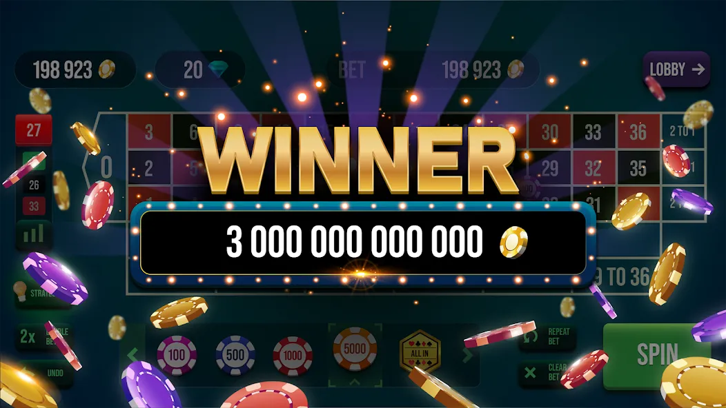 Roulette All Star: Casino Game (Рулетка Олл Стар)  [МОД Бесконечные монеты] Screenshot 5